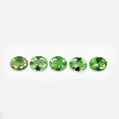 Natural 5x4x2.2mm Faceted Oval Tsavorite Garnet