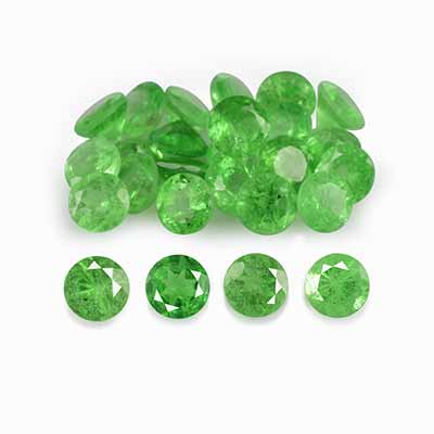 Natural 3x3x1.9mm Faceted Round Tsavorite Garnet