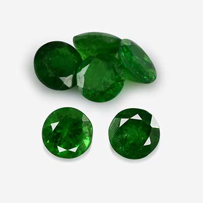 Natural 4x4x2.2mm Faceted Round Tsavorite Garnet