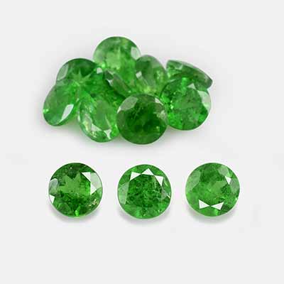 Natural 4x4x2.4mm Faceted Round Tsavorite Garnet