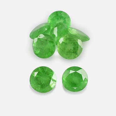 Natural 4x4x2.7mm Faceted Round Tsavorite Garnet