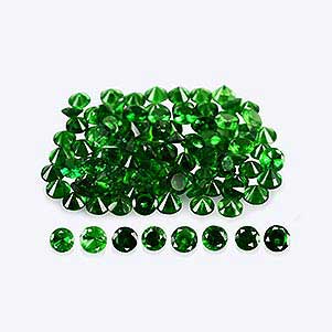 Natural 2x2x1.5mm Faceted Round Tsavorite Garnet