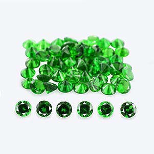 Natural 2.25x2.25x1.5mm Faceted Round Tsavorite Garnet