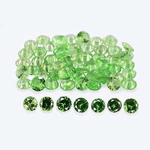 Natural 2.25x2.25x1.5mm Faceted Round Tsavorite Garnet