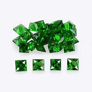 Natural 2x2x1.3mm Faceted Square Tsavorite Garnet