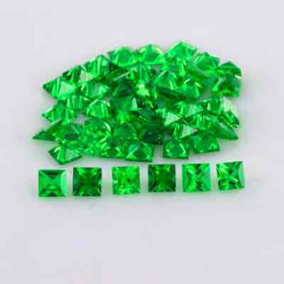 Natural 2.5x2.5x1.8mm Faceted Square Tsavorite Garnet