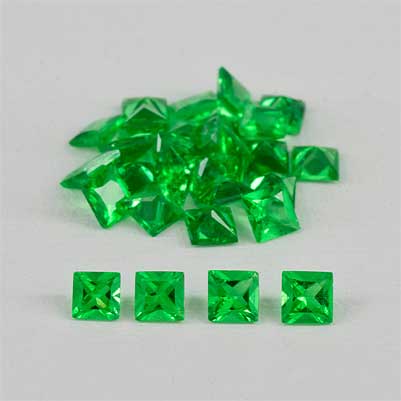 Natural 2.5x2.5x1.6mm Faceted Square Tsavorite Garnet