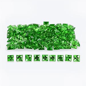 Natural 2x2x1.5mm Faceted Square Tsavorite Garnet