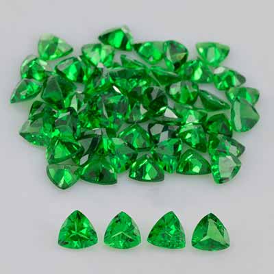 Natural 3x3x1.7mm Faceted Trillion Tsavorite Garnet