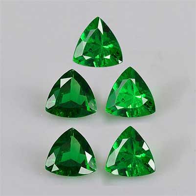 Natural 4.5x4.5x2.2mm Faceted Trillion Tsavorite Garnet