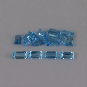 Natural 5x2.5x1.9mm Faceted Baguette Topaz