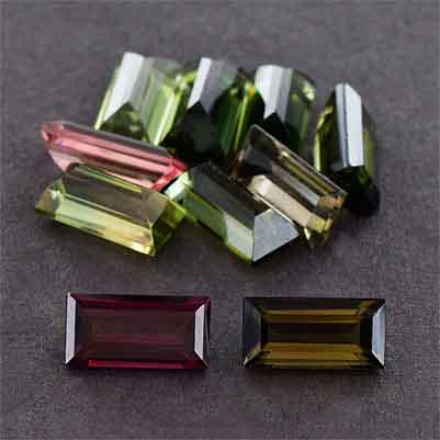 Natural 8x4x3.4mm Faceted Baguette Tourmaline