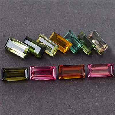 Natural 8x4x3.10mm Faceted Baguette Tourmaline