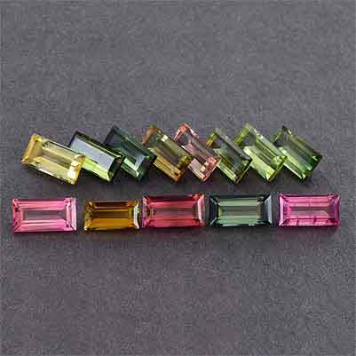 Natural 8x4x3.10mm Faceted Baguette Tourmaline