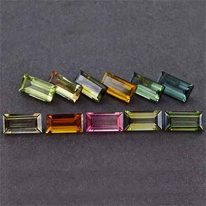 Natural 8x4x3.1mm Faceted Baguette Tourmaline