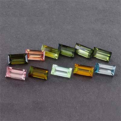 Natural 8x4x3.1mm Faceted Baguette Tourmaline