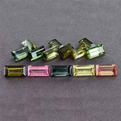 Natural 8x4x3.4mm Faceted Baguette Tourmaline