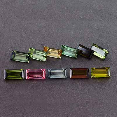 Natural 8x4x3.10mm Faceted Baguette Tourmaline