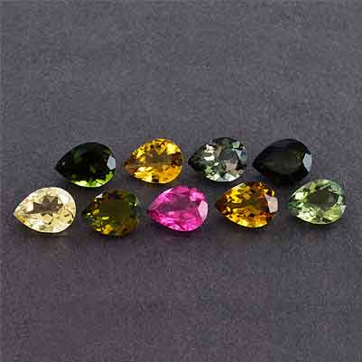 Natural 8x6x3.5mm Faceted Pear Tourmaline