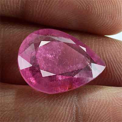 Natural 18.60x15x6.3mm Faceted Pear Tourmaline