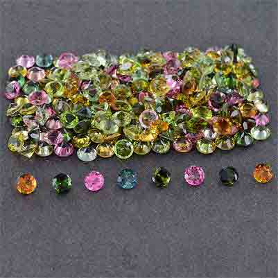 Natural 2x2x1.5mm Faceted Round Tourmaline