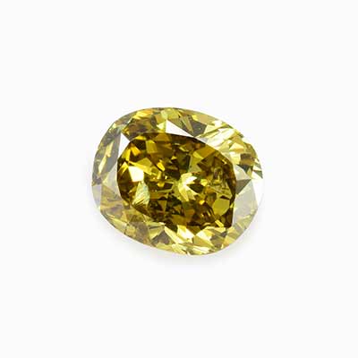 0.30ctw 4.20x3.5x2.4mm Oval Fancy Yellow Green Diamond None SI2 None